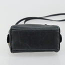 CELINE Hand Bag Leather 2way Gold Navy Auth am11231A-5