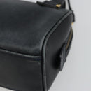 CELINE Hand Bag Leather 2way Gold Navy Auth am11231A-16