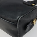 CELINE Hand Bag Leather 2way Gold Navy Auth am11231A-18
