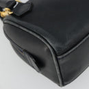 CELINE Hand Bag Leather 2way Gold Navy Auth am11231A-9