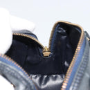 CELINE Hand Bag Leather 2way Gold Navy Auth am11231A-19