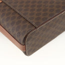 CELINE Macadam Canvas Hand Bag PVC Leather 2way Brown Gold Auth am11250A-19