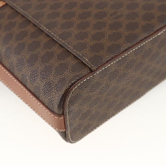CELINE Macadam Canvas Hand Bag PVC Leather 2way Brown Gold Auth am11250A