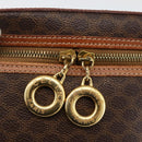 CELINE Macadam Canvas Hand Bag PVC Leather 2way Brown Gold Auth am11250A-9