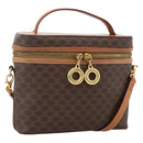 CELINE Macadam Canvas Hand Bag PVC Leather 2way Brown Gold Auth am11250A-1