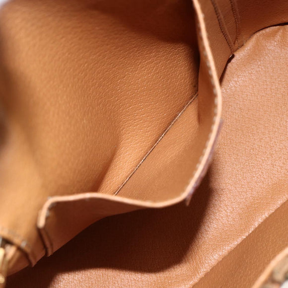 CELINE Macadam Canvas Hand Bag PVC Leather 2way Brown Gold Auth am11250A