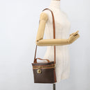 CELINE Macadam Canvas Hand Bag PVC Leather 2way Brown Gold Auth am11250A-25