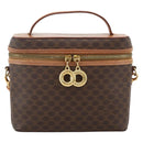 CELINE Macadam Canvas Hand Bag PVC Leather 2way Brown Gold Auth am11250A-13