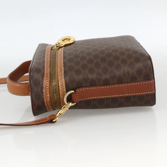 CELINE Macadam Canvas Hand Bag PVC Leather 2way Brown Gold Auth am11250A