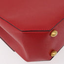 CELINE Triomphe Hand Bag Leather 2way Red Gold Auth am11251A-16