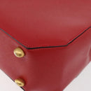 CELINE Triomphe Hand Bag Leather 2way Red Gold Auth am11251A-17