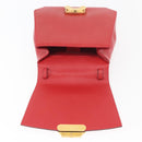 CELINE Triomphe Hand Bag Leather 2way Red Gold Auth am11251A-10