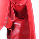 CELINE Triomphe Hand Bag Leather 2way Red Gold Auth am11251A-20