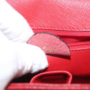CELINE Triomphe Hand Bag Leather 2way Red Gold Auth am11251A-12