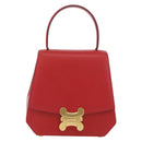 CELINE Triomphe Hand Bag Leather 2way Red Gold Auth am11251A-13