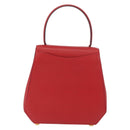 CELINE Triomphe Hand Bag Leather 2way Red Gold Auth am11251A-2