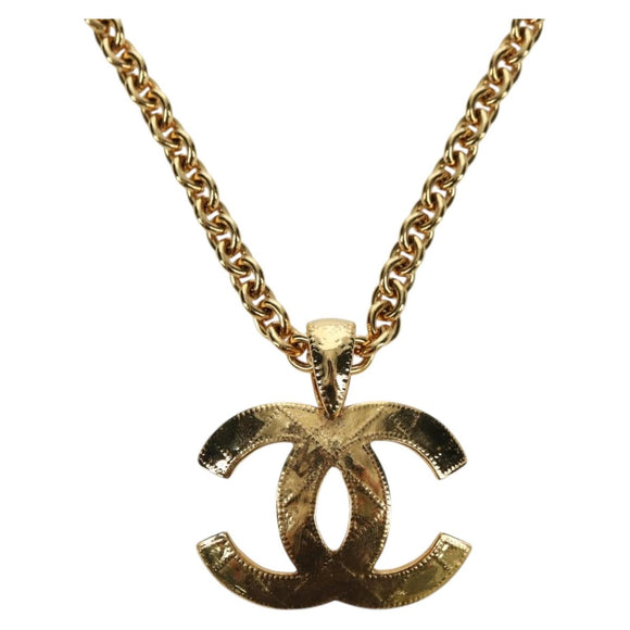 CHANEL CC Necklace metal Gold Tone CC Auth am11252SAM