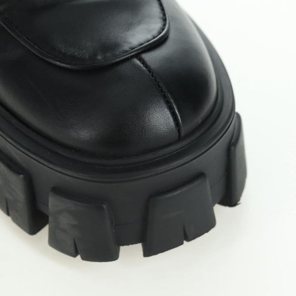 PRADA Monolith Long Boots Leather 35 1/2 Black Auth am11253SM