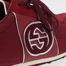 GUCCI Interlocking Sneakers Suede Nylon Red Auth am11262V-14