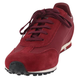 GUCCI Interlocking Sneakers Suede Nylon Red Auth am11262V - 0