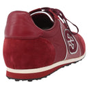 GUCCI Interlocking Sneakers Suede Nylon Red Auth am11262V-3