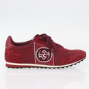 GUCCI Interlocking Sneakers Suede Nylon Red Auth am11262V-4