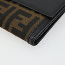 FENDI Zucca Canvas Long Wallet Black Brown Auth am11263A-15
