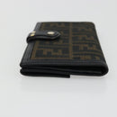 FENDI Zucca Canvas Long Wallet Black Brown Auth am11263A-4