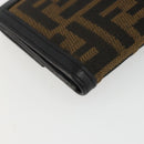 FENDI Zucca Canvas Long Wallet Black Brown Auth am11263A-14
