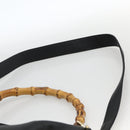 GUCCI Bamboo Shoulder Bag Leather 2way Black Gold 001 2123 1577 Auth am11264-14
