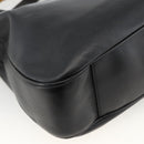 GUCCI Bamboo Shoulder Bag Leather 2way Black Gold 001 2123 1577 Auth am11264-17