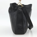 GUCCI Bamboo Shoulder Bag Leather 2way Black Gold 001 2123 1577 Auth am11264-3