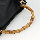 GUCCI Bamboo Shoulder Bag Leather 2way Black Gold 001 2123 1577 Auth am11264-7