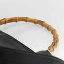 GUCCI Bamboo Shoulder Bag Leather 2way Black Gold 001 2123 1577 Auth am11264-8