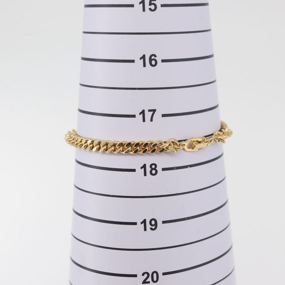Christian Dior CD Rhinestone Chain Bracelet metal Gold Auth am11265V