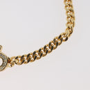 Christian Dior CD Rhinestone Chain Bracelet metal Gold Auth am11265V-8