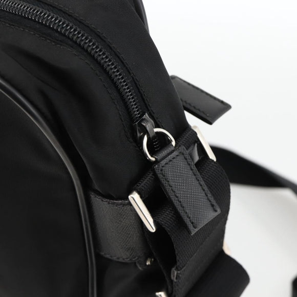PRADA Shoulder Bag Nylon Black Silver Auth am11267
