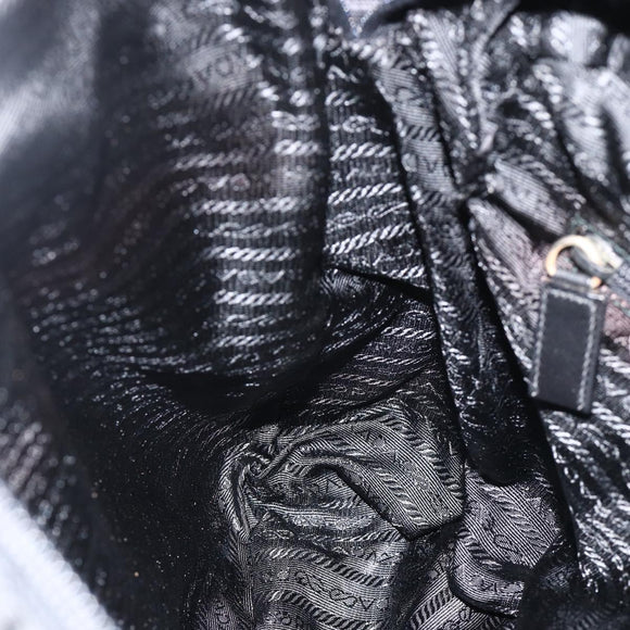 PRADA Shoulder Bag Nylon Black Silver Auth am11267