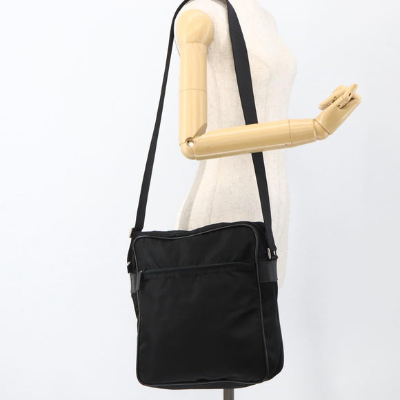 PRADA Shoulder Bag Nylon Black Silver Auth am11267
