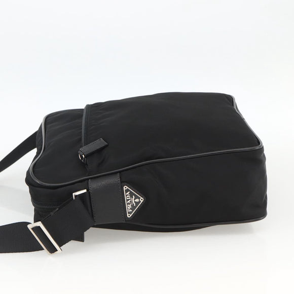 PRADA Shoulder Bag Nylon Black Silver Auth am11267