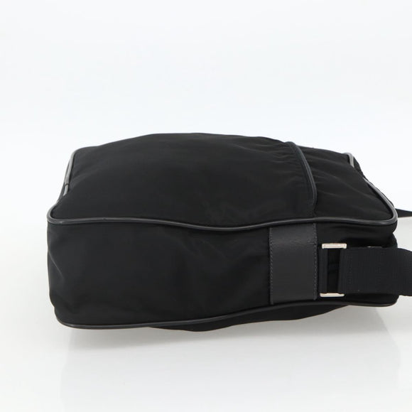 PRADA Shoulder Bag Nylon Black Silver Auth am11267