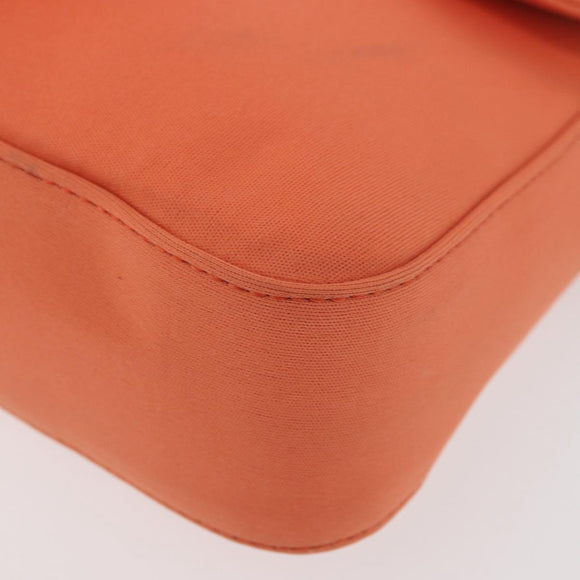 FENDI Mamma Baguette Shoulder Bag Jersey Orange Gold Auth am11272A