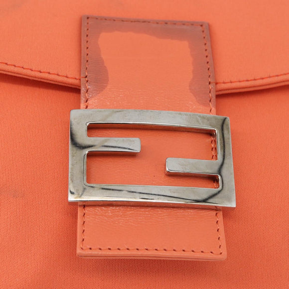 FENDI Mamma Baguette Shoulder Bag Jersey Orange Gold Auth am11272A