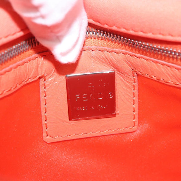 FENDI Mamma Baguette Shoulder Bag Jersey Orange Gold Auth am11272A