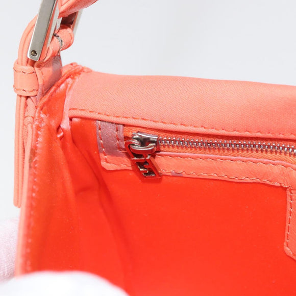 FENDI Mamma Baguette Shoulder Bag Jersey Orange Gold Auth am11272A