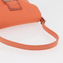 FENDI Mamma Baguette Shoulder Bag Jersey Orange Gold Auth am11272A-7