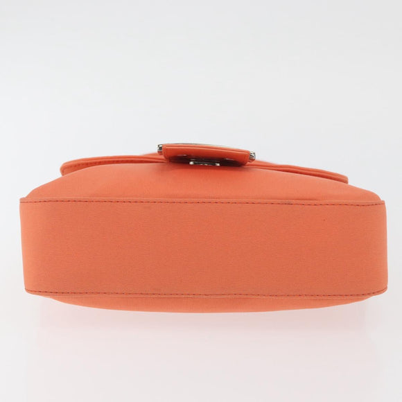 FENDI Mamma Baguette Shoulder Bag Jersey Orange Gold Auth am11272A