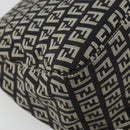 FENDI Zucchino Canvas Mamma Baguette Shoulder Bag Black Gold Auth am11274SAV-17