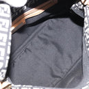 FENDI Zucchino Canvas Mamma Baguette Shoulder Bag Black Gold Auth am11274SAV-11