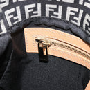 FENDI Zucchino Canvas Mamma Baguette Shoulder Bag Black Gold Auth am11274SAV-23